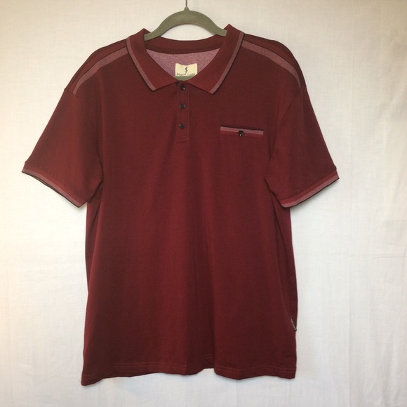 Scott James Burgundy collared Polo shirt NWT - Picture 3 of 11